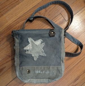 Military Star Zip Canvas Shoulder Bag Clea Ray